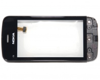 Тач скрин (touch screen) Nokia C5-03 черный в рамке