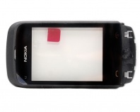Тач скрин (touch screen) Nokia C2-02/C2-03/C2-06 черный в рамке copy