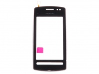 Тач скрин (touch screen) Nokia N600 в сборе с передней панелью (черный)