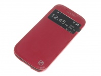Сумка книжка Samsung i9190 S4 mini Hoco из натуральной кожи розовая