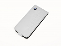 BMW Leather Case for Apple iPhone 5G/5S Flapcase (Debossed BMW Logo) - White (3700740322086)