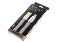 USB дата-кабель Remax для iPhone 5C/5G/5S (плоский серый) 1,5m