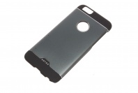 Силиконовый чехол HOTGO для iPone 6i с металлической накладкой серый