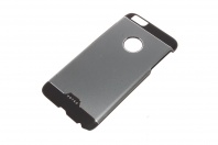 Силиконовый чехол HOTGO для iPone 6plus с металлической накладкой серый