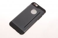 Силиконовый чехол Rock для iPone 6i Legend Shell с металлической вставкой черный