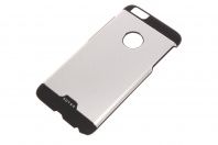 Силиконовый чехол HOTGO для iPone 6plus с металлической накладкой серебро