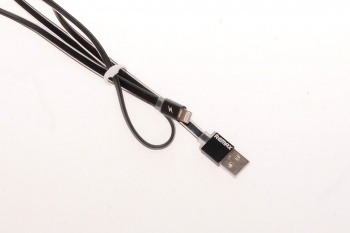 USB дата-кабель Remax для iPhone 5C/5G/5S (плоский черный)